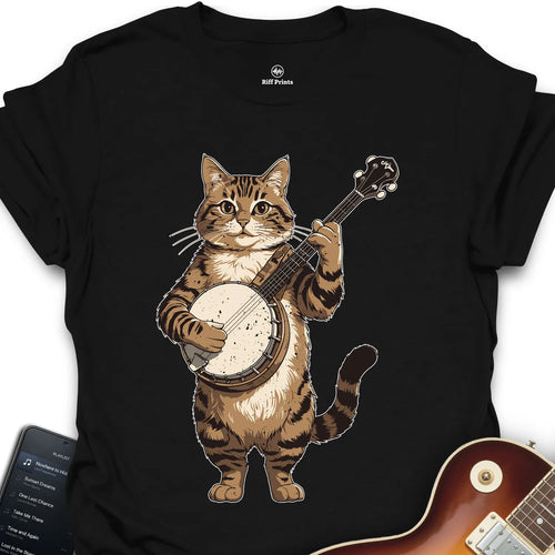 Banjo Cat Music T-Shirt