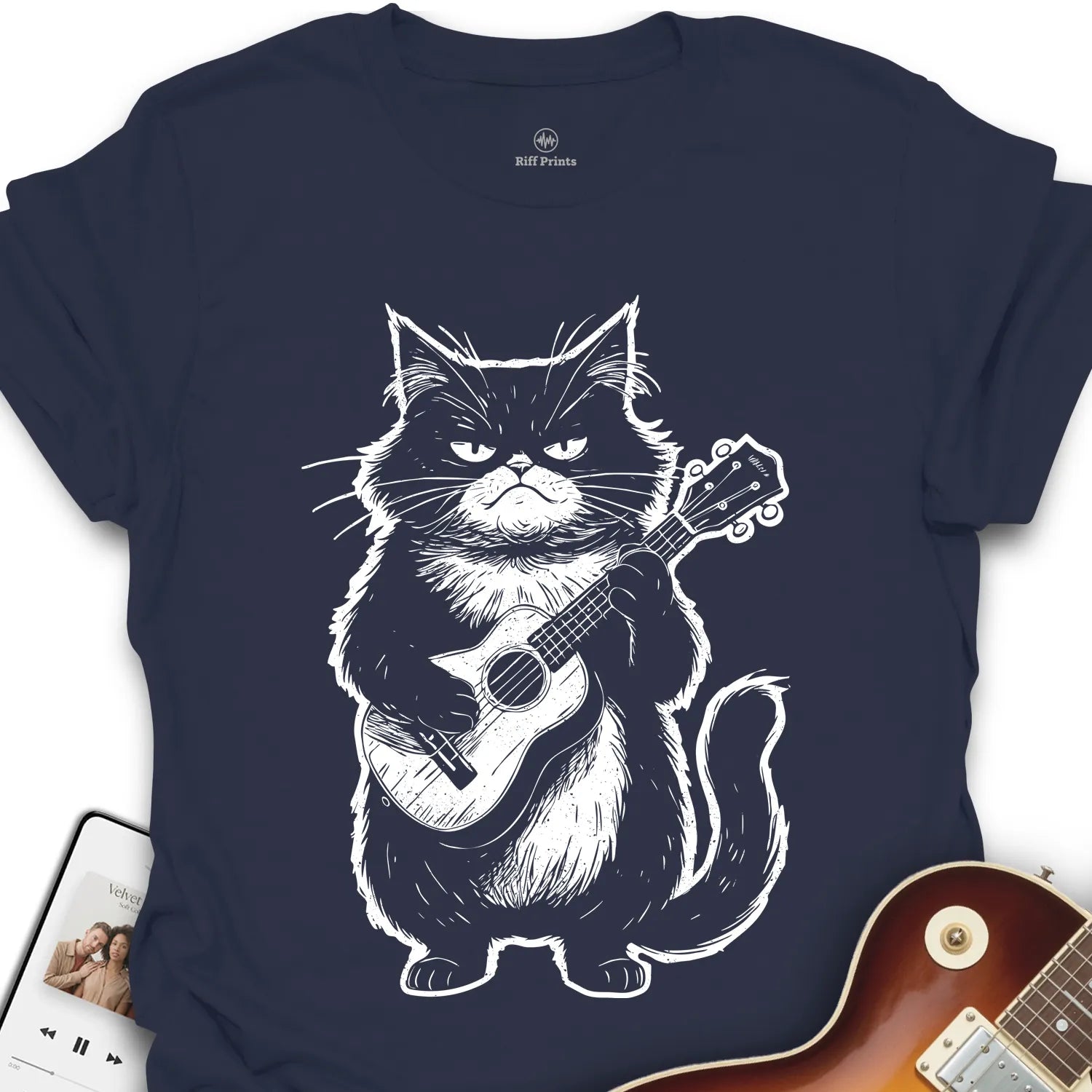 Grumpy Ukulele Cat T-Shirt