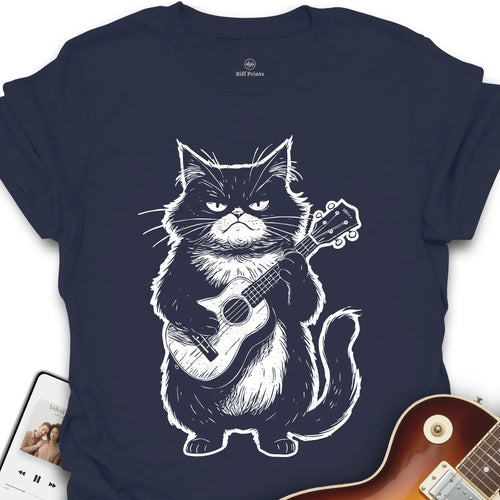 Grumpy Ukulele Cat T-Shirt
