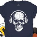 Headphones on Skull Music T-Shirt