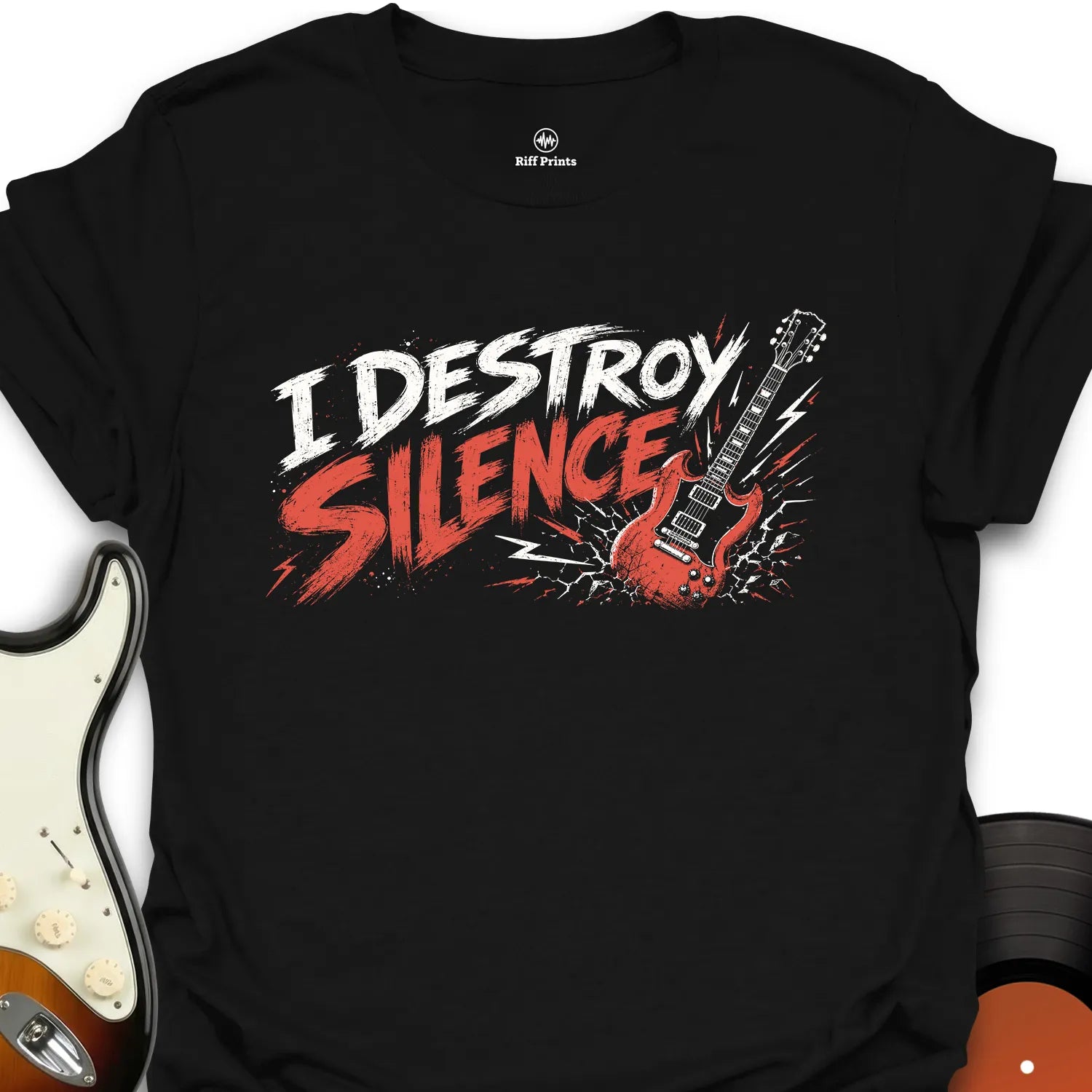 I Destroy Silence Guitar T-Shirt