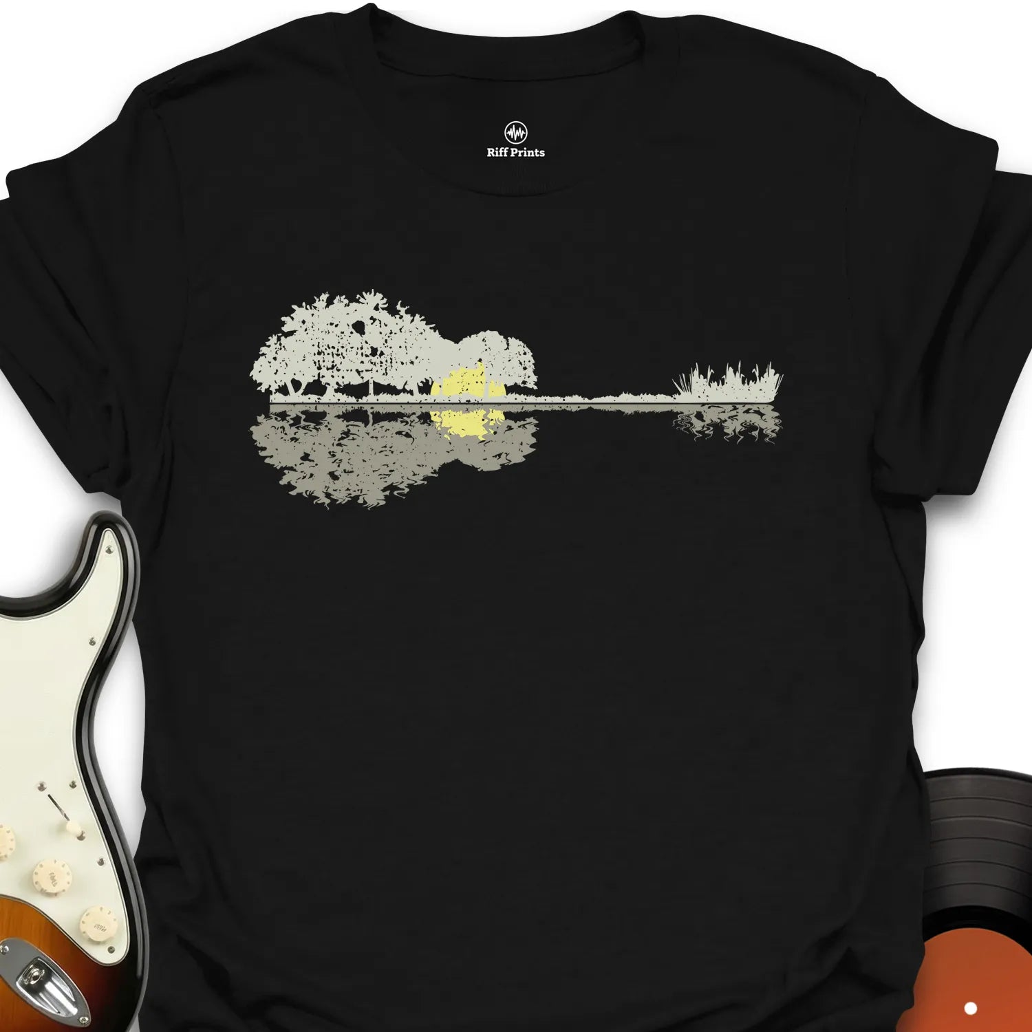 Natural Acoustic Guitar - Music T-Shirt