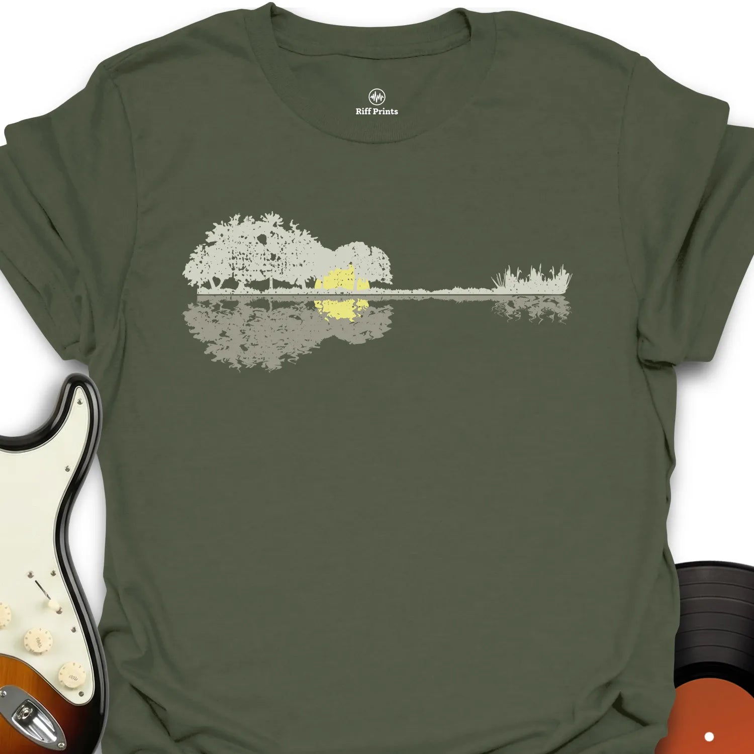 Natural Acoustic Guitar - Music T-Shirt