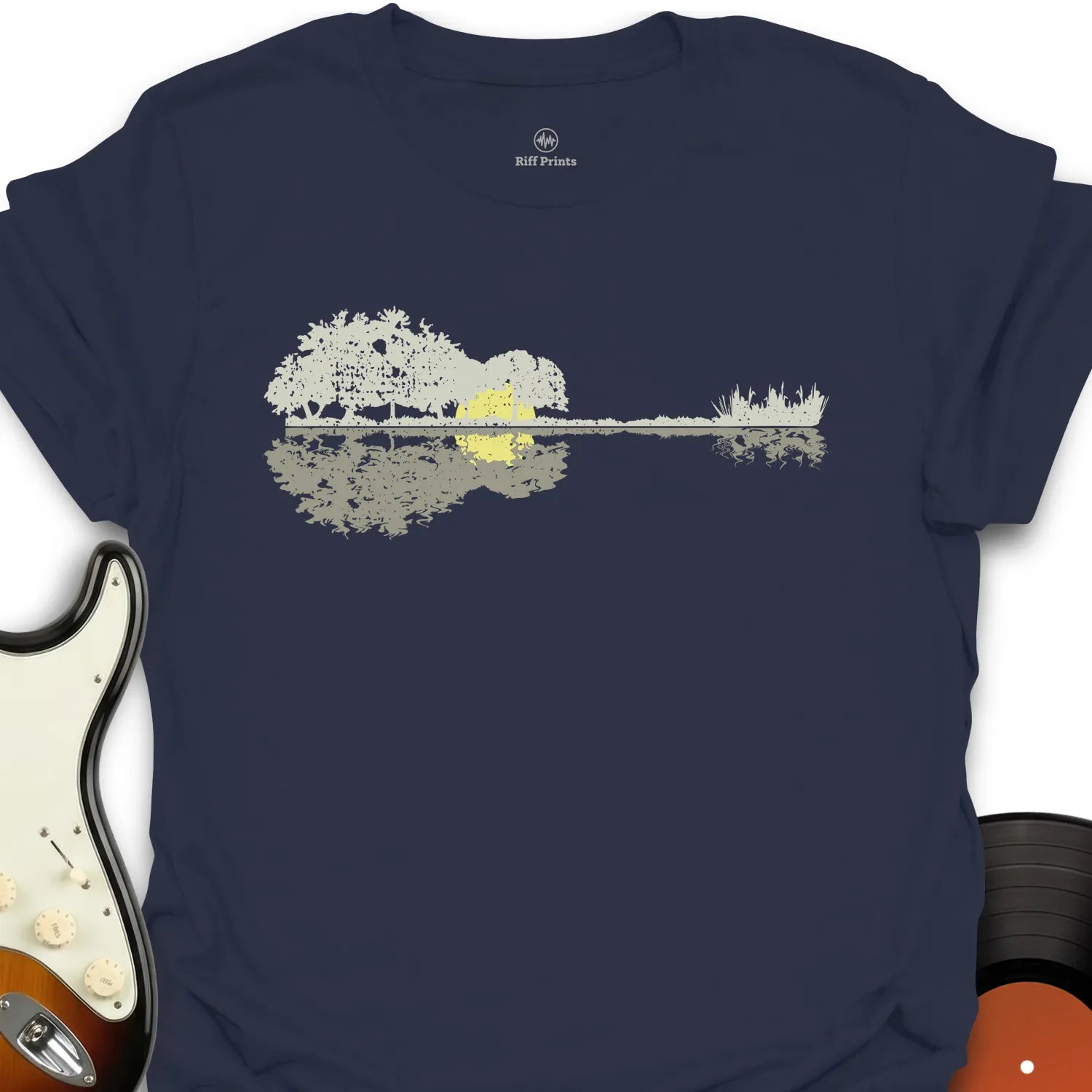 Natural Acoustic Guitar - Music T-Shirt
