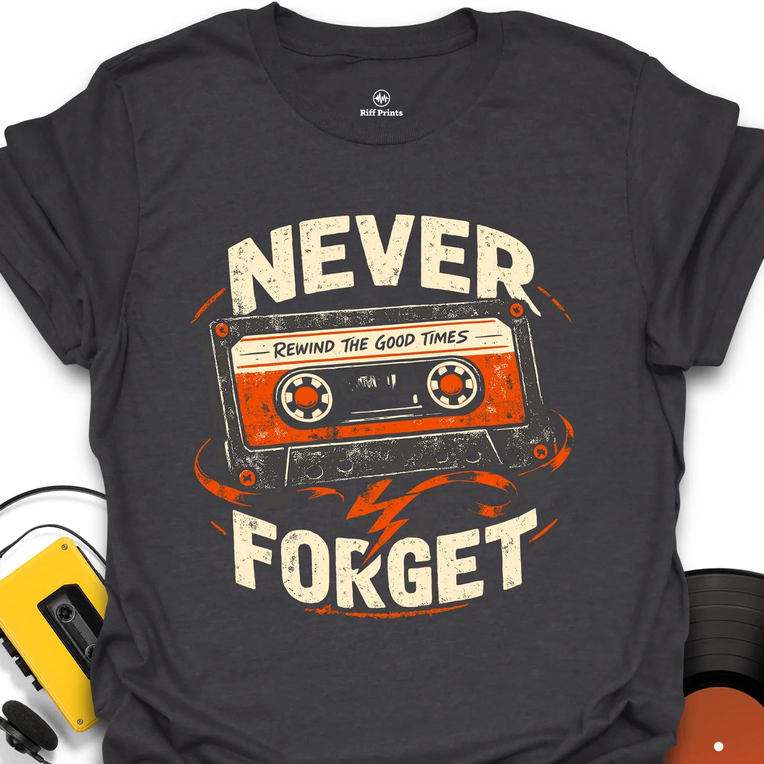 Never Forget Cassette Music T-Shirt