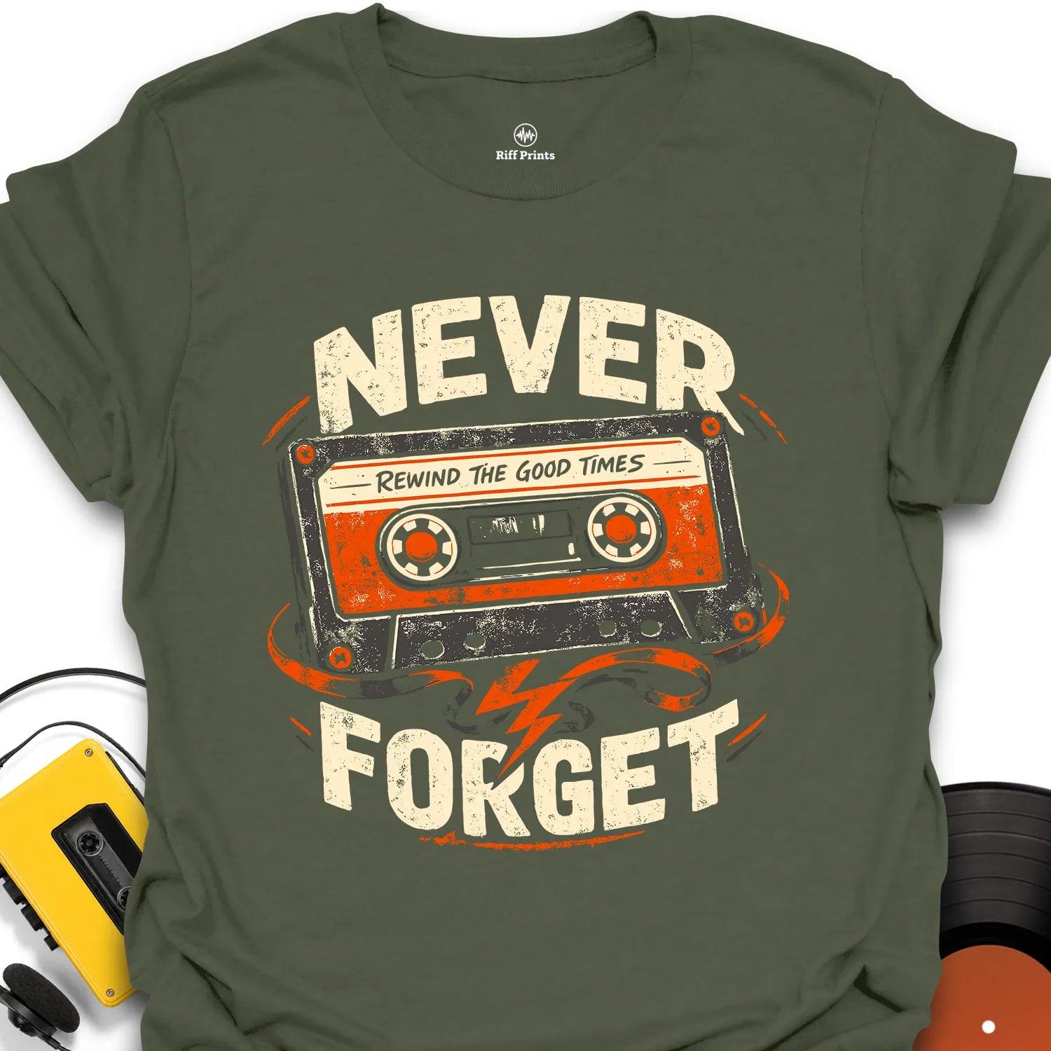 Never Forget Cassette Music T-Shirt