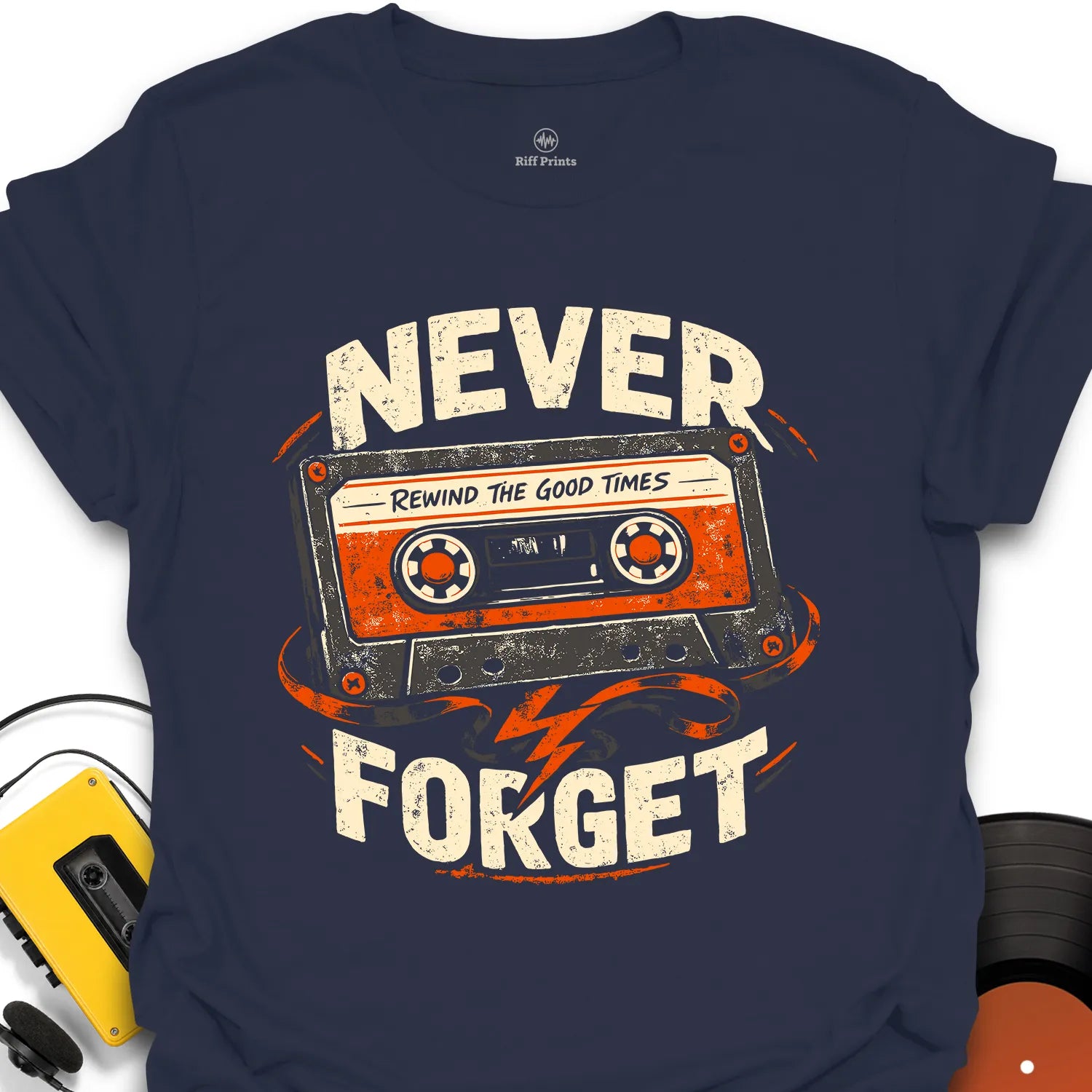 Never Forget Cassette Music T-Shirt
