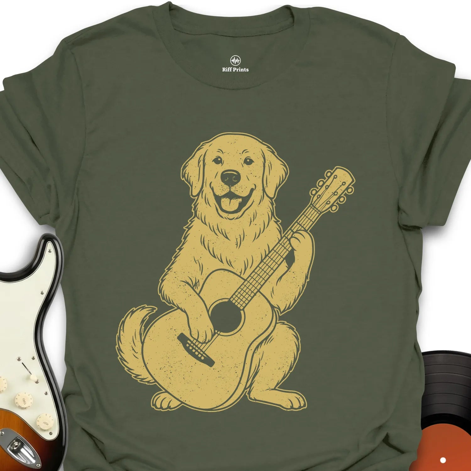 Retriever on Guitar T-Shirt