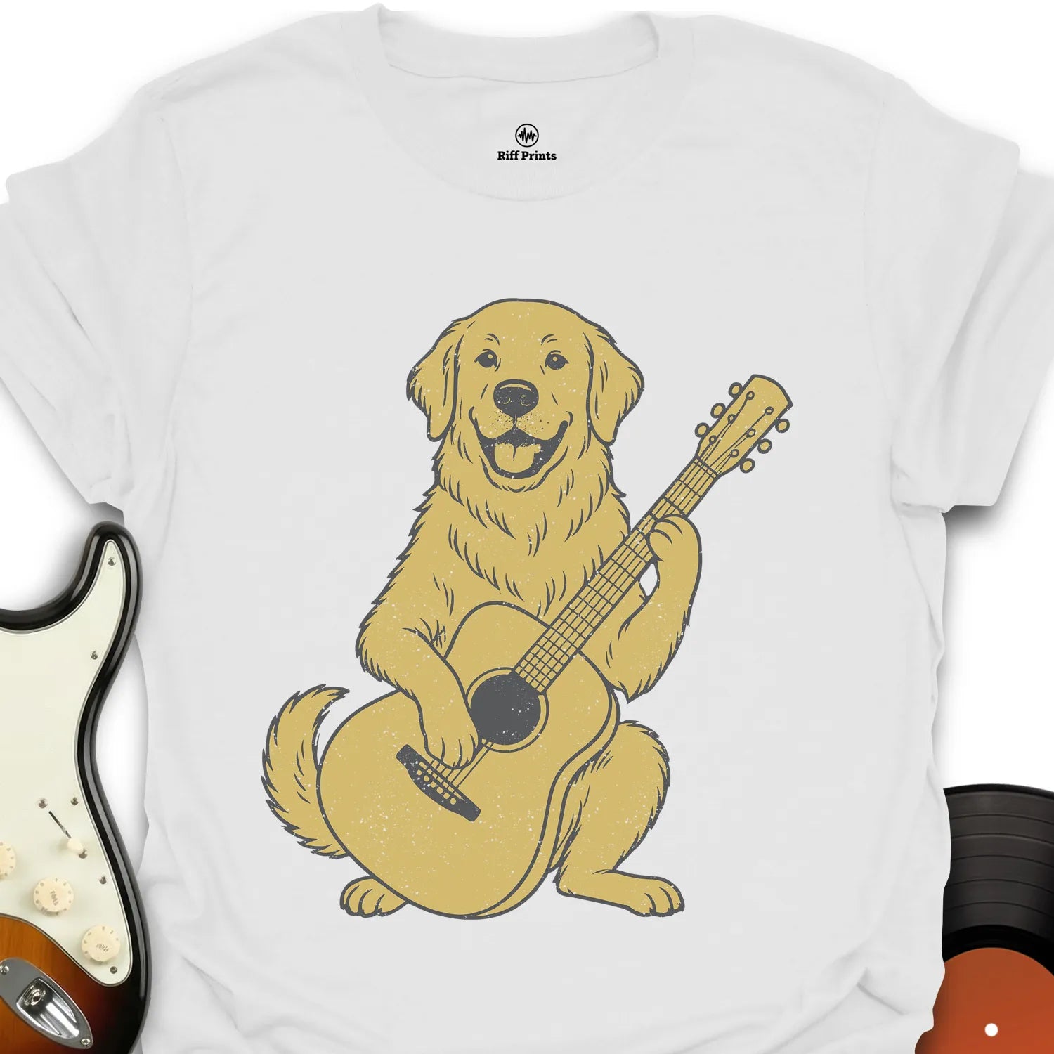 Retriever on Guitar T-Shirt