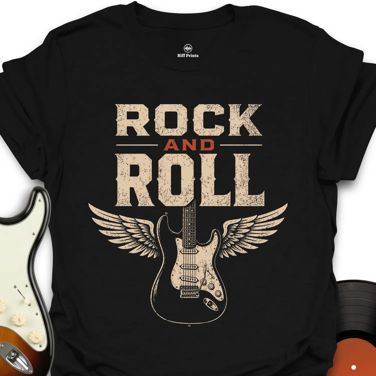 Rock and Roll Wings Guitar T-Shirt