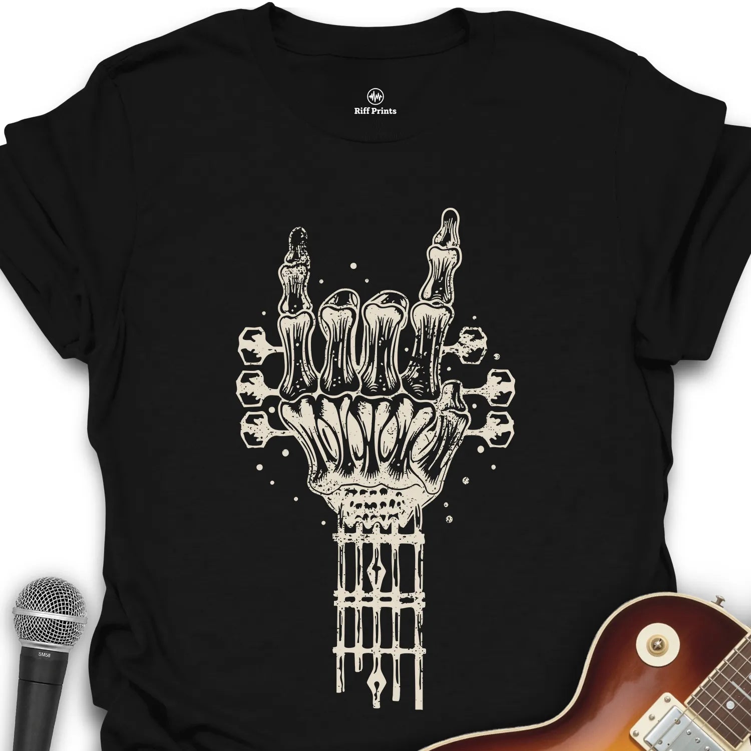 Skeleton Headstock Guitar T-Shirt