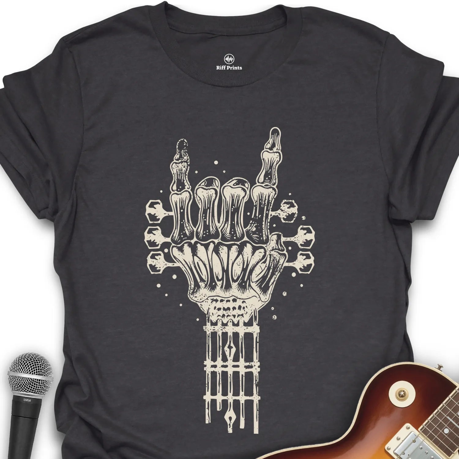 Skeleton Headstock Guitar T-Shirt