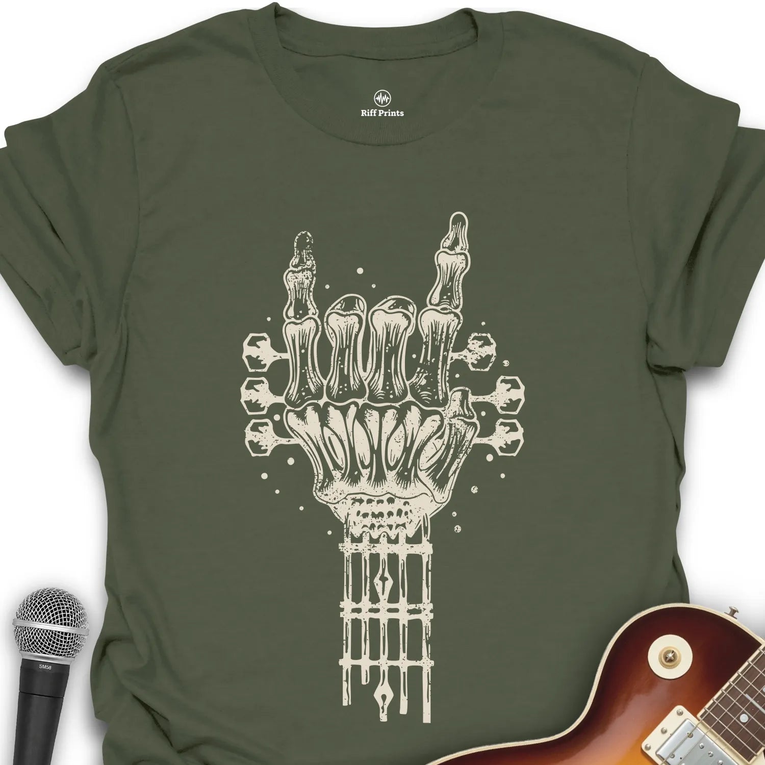 Skeleton Headstock Guitar T-Shirt