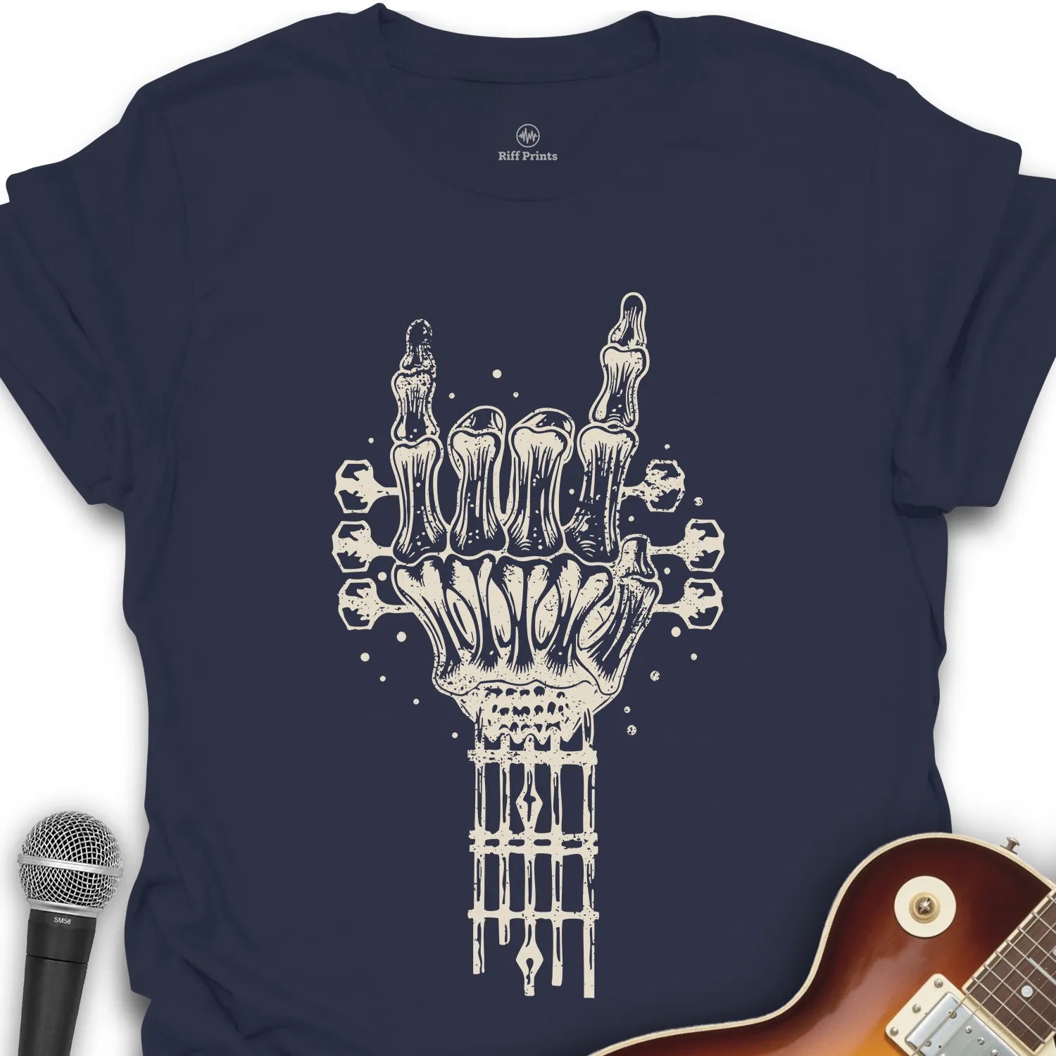 Skeleton Headstock Guitar T-Shirt