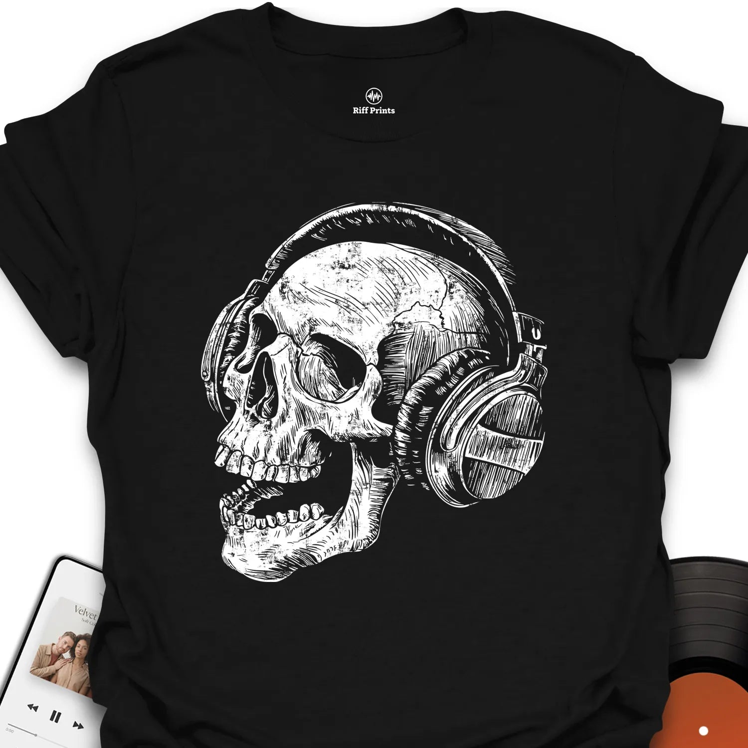 Headphones on Skull T-Shirt