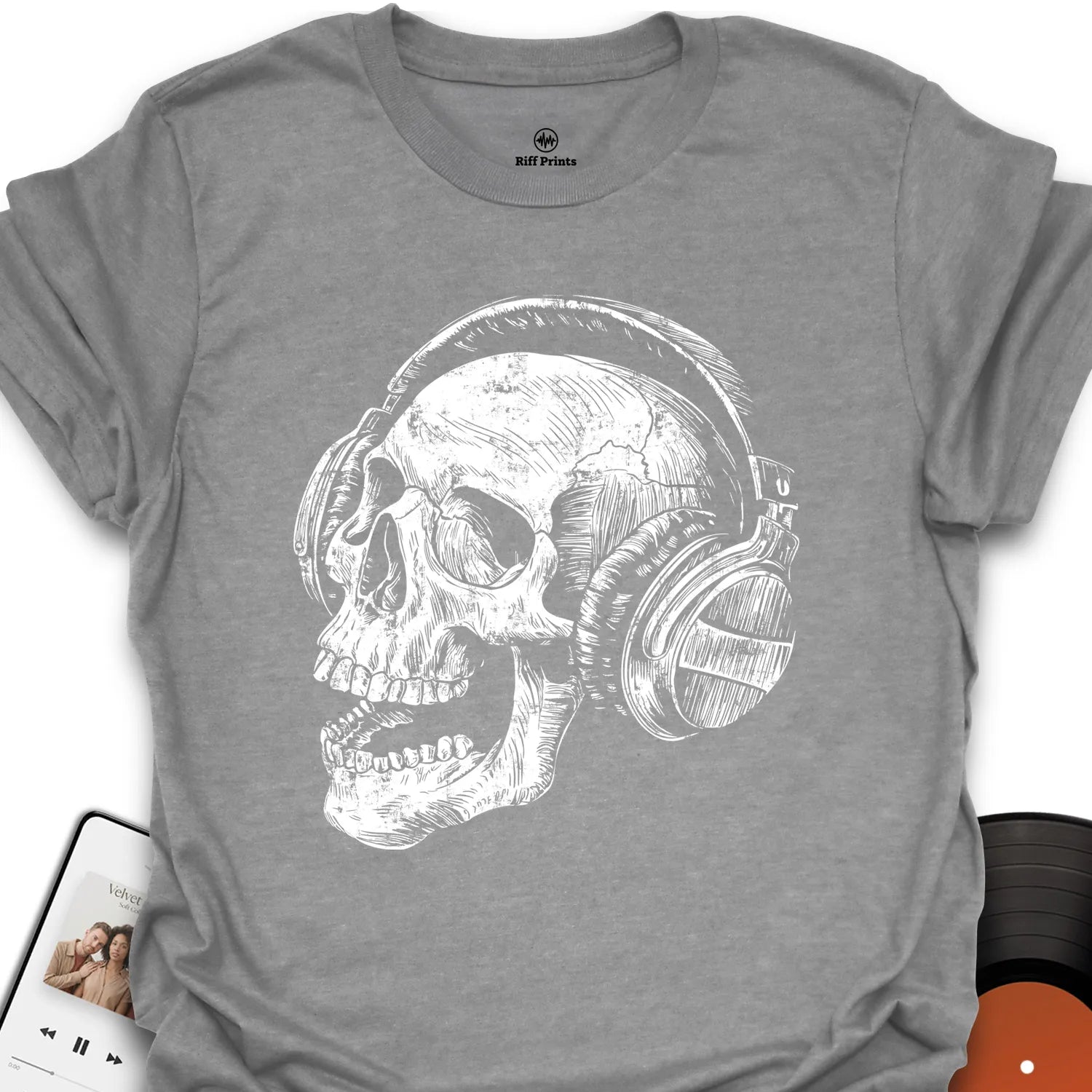 Headphones on Skull T-Shirt