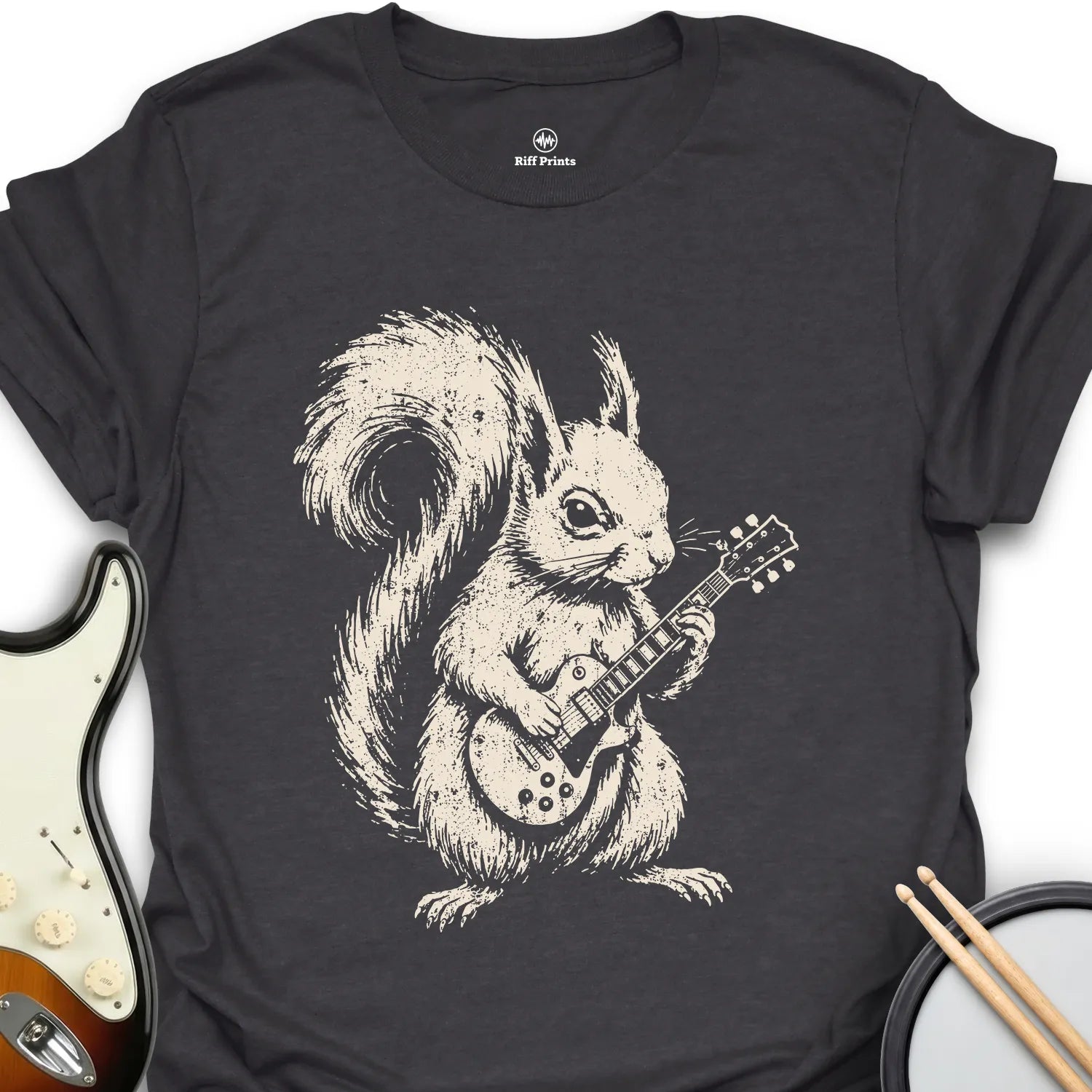Squirrel Shreds Guitar Music T-Shirt