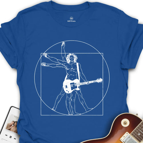 The Vitruvian Man Rocks Music T-Shirt