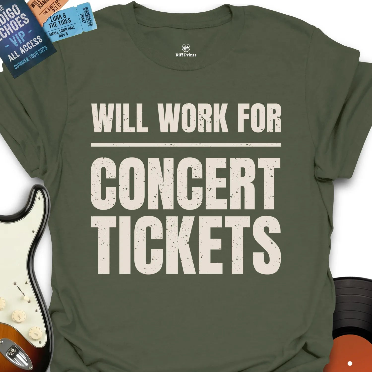 Will Work For Concert Tickets T-Shirt